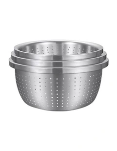 SOGA Stainless Steel Nesting Colander & Mixing Bowl Set of 3