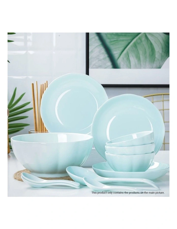SOGA 10pc Light Blue Japanese Ceramic Dinnerware Plate Bowl Set Crockery image 5
