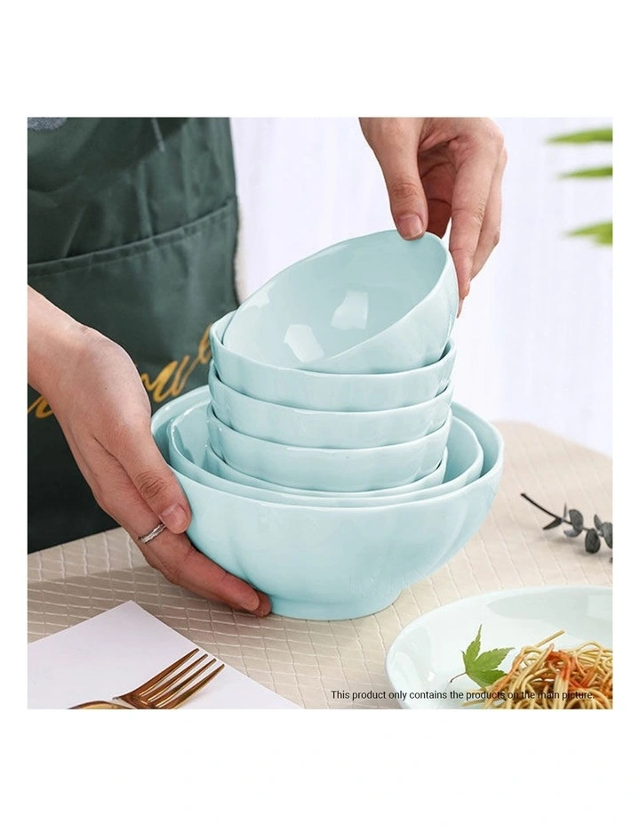 SOGA 6pc Light Blue Japanese Ceramic Dinnerware Plate Bowl Set Crockery image 3