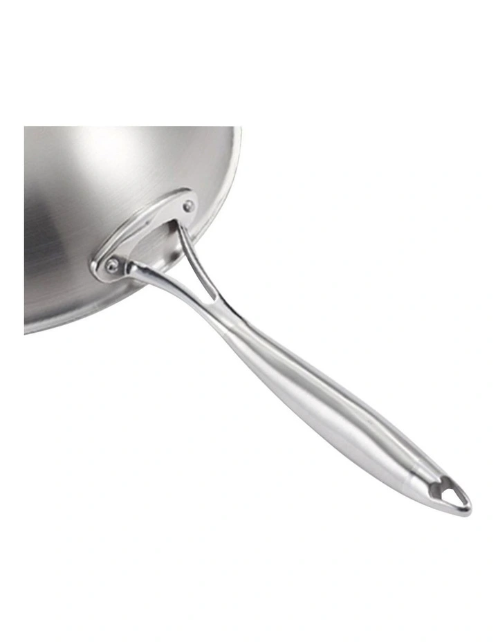 SOGA 36cm Stainless Steel Frypan with Helper Handle and Lid image 7