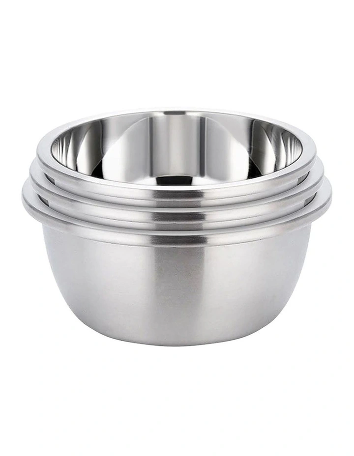 SOGA 3pc Stainless Steel Mixing Bowl Set Stackable Food Prep Basins image 1