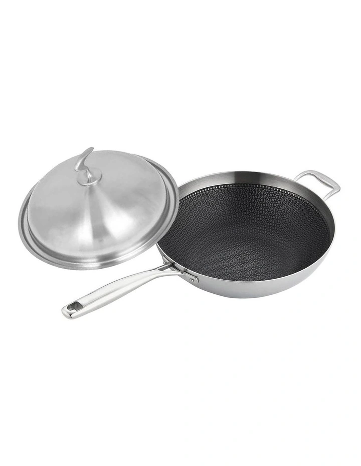 SOGA 2X 18/10 Stainless Steel 30cm Fry Pan Non-Stick Skillet with Lid image 7
