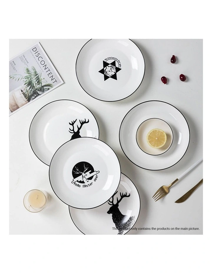 SOGA 20pc White Antler Ceramic Dinnerware Set Plate Bowl Crockery image 7