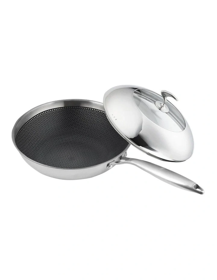 SOGA 30cm Stainless Steel Non-Stick Frypan with Lid image 1
