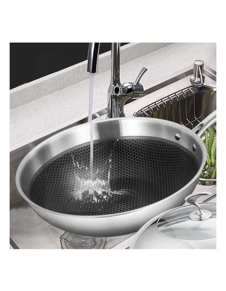 SOGA 30cm Stainless Steel Non-Stick Frypan with Lid image 3