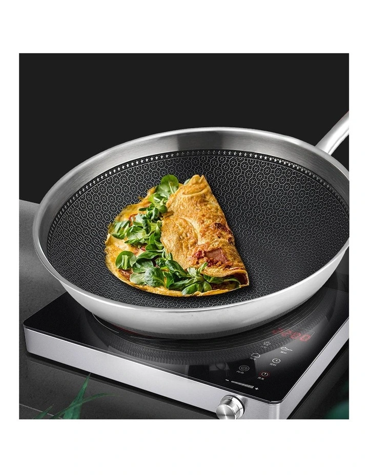 SOGA 30cm Stainless Steel Non-Stick Frypan with Lid image 4