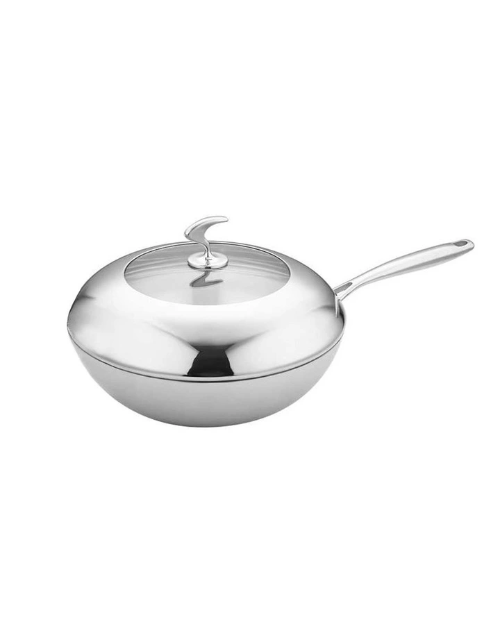 SOGA 30cm Stainless Steel Non-Stick Frypan with Lid image 6