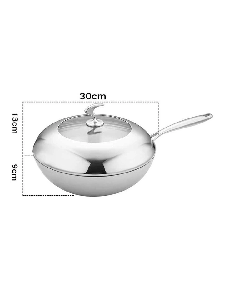 SOGA 30cm Stainless Steel Non-Stick Frypan with Lid image 7