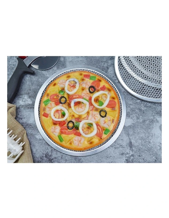SOGA Round Aluminium Non-Stick Pizza Screen Set image 6