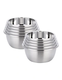SOGA 2X 5pc Stainless Steel Mixing Bowl Set Stackable Food Prep Basins