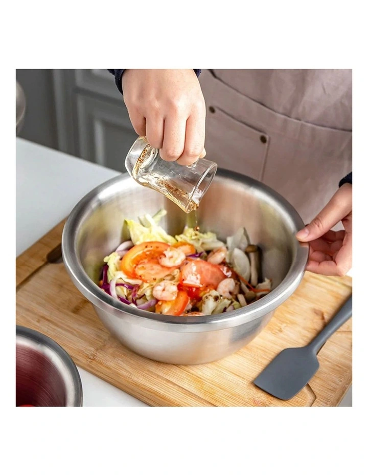 SOGA 3-Piece Deep Stainless Steel Mixing Bowl Set Matte image 4
