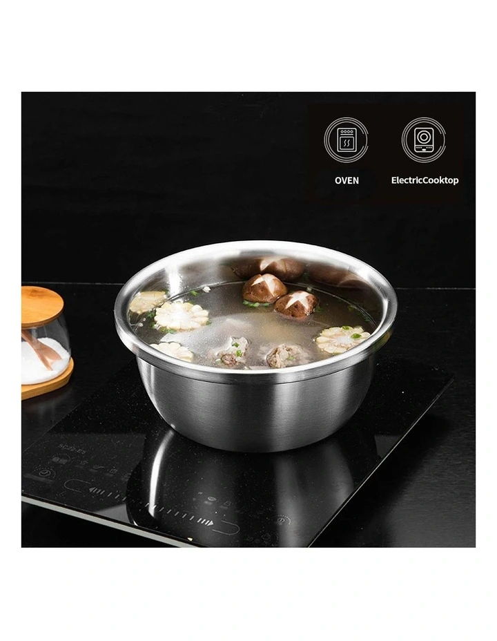 SOGA 3-Piece Deep Stainless Steel Mixing Bowl Set Matte image 5
