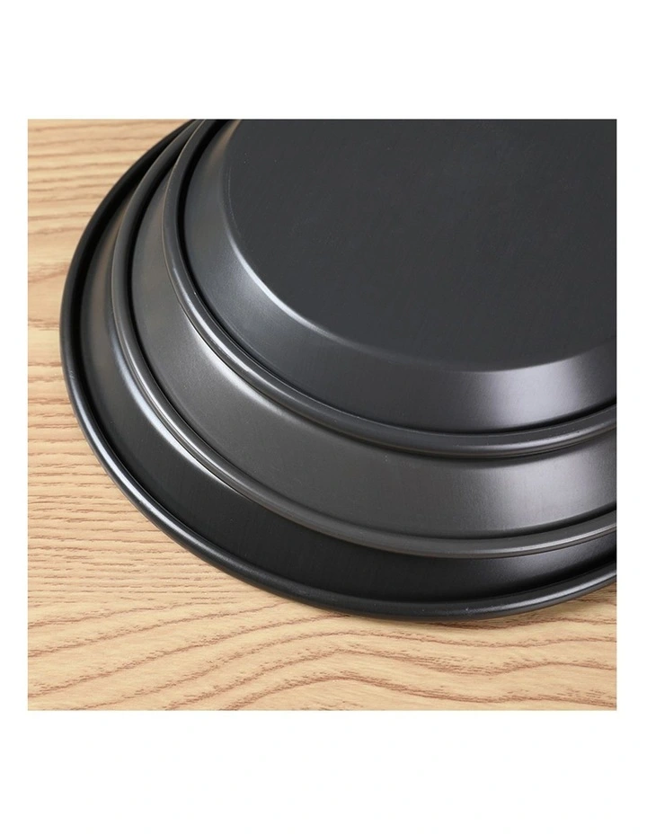 SOGA 2 Pack 8 Inch Round Black Steel Non-Stick Pizza Trays image 3