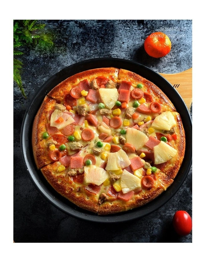 SOGA 2 Pack 8 Inch Round Black Steel Non-Stick Pizza Trays image 6