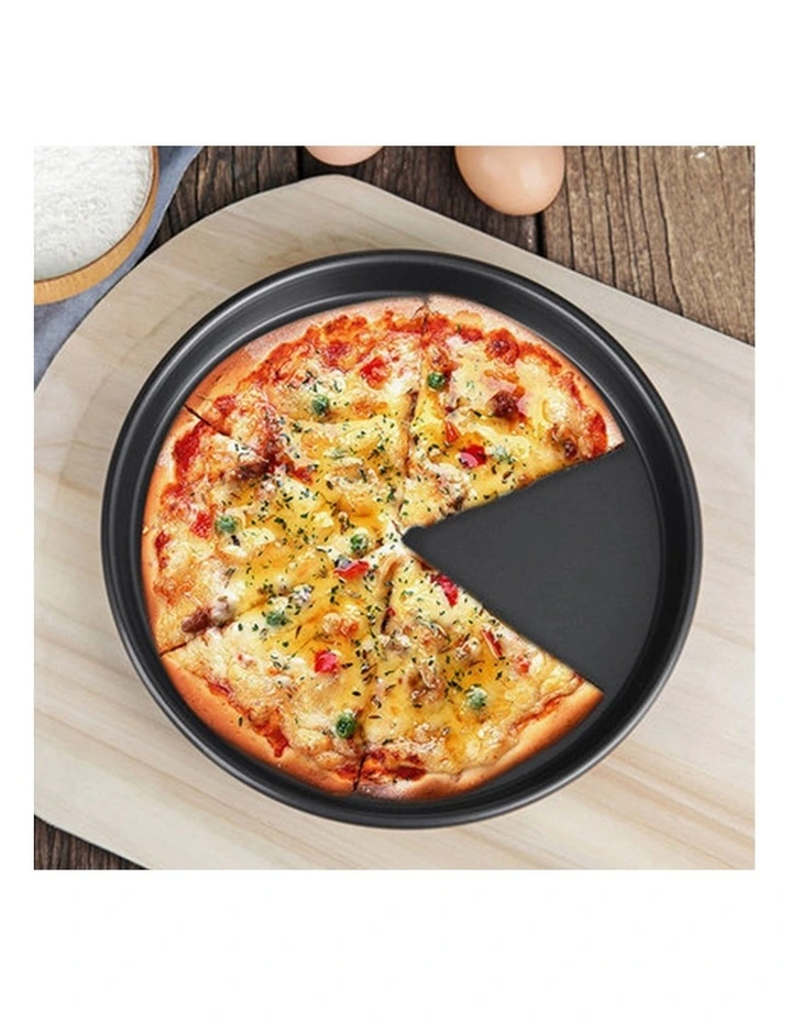 SOGA 2 Pack 8 Inch Round Black Steel Non-Stick Pizza Trays image 7
