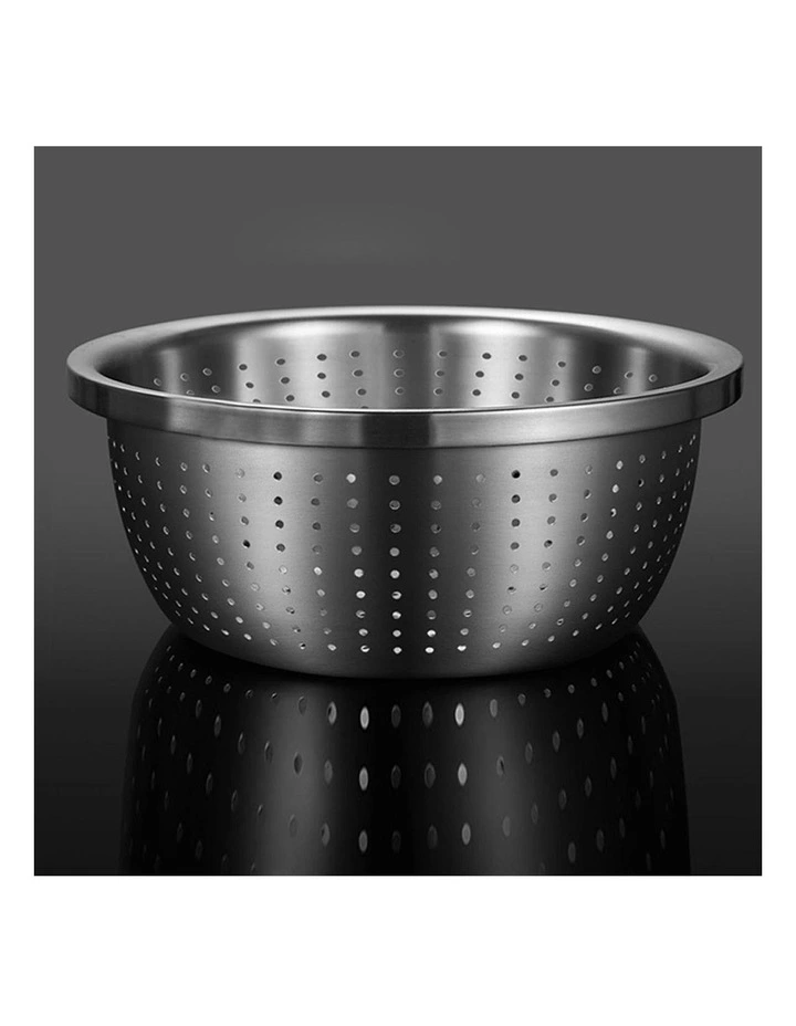 SOGA 3pc Stainless Steel Colander Bowl Strainer Nesting Basin Set image 5