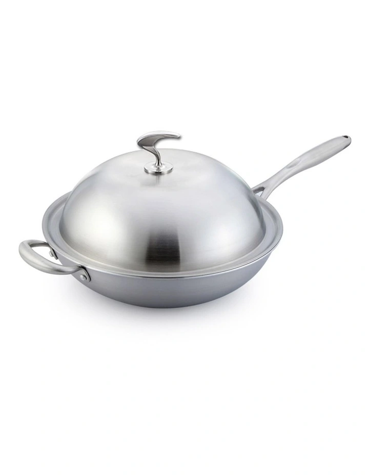 SOGA 2X 36cm 18/10 Stainless Steel Fry Pan Skillet with Lid image 6