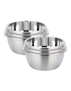 SOGA 2X 3pc Stainless Steel Mixing Bowl Set Stackable Food Prep Basins