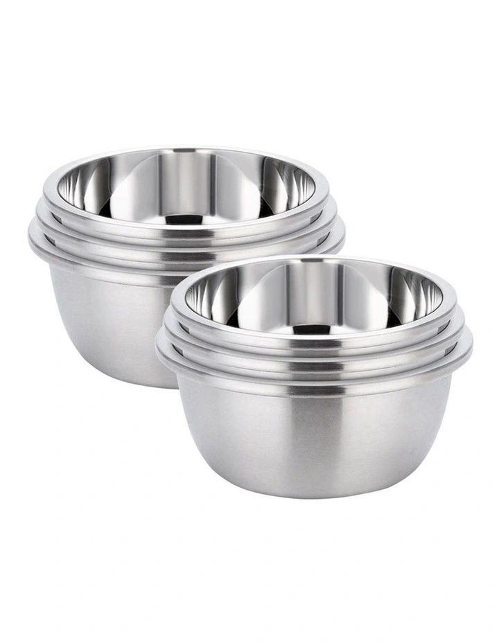 SOGA 2X 3pc Stainless Steel Mixing Bowl Set Stackable Food Prep Basins image 1