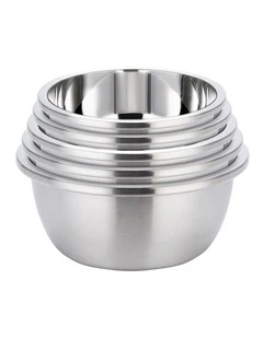 SOGA 5-Piece Deep Stainless Steel Mixing Bowl Set Matte