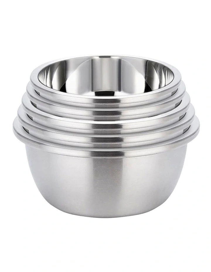 SOGA 5-Piece Deep Stainless Steel Mixing Bowl Set Matte image 1