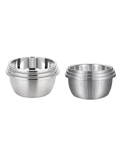 SOGA Stainless Steel Colander and Mixing Bowl Set