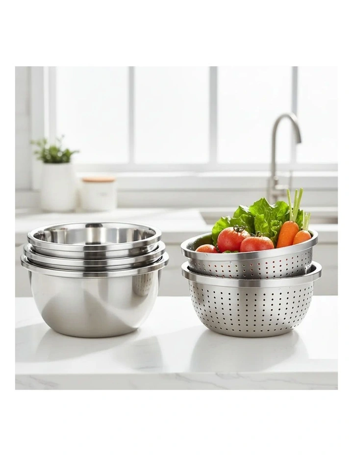 SOGA Stainless Steel Colander and Mixing Bowl Set image 3
