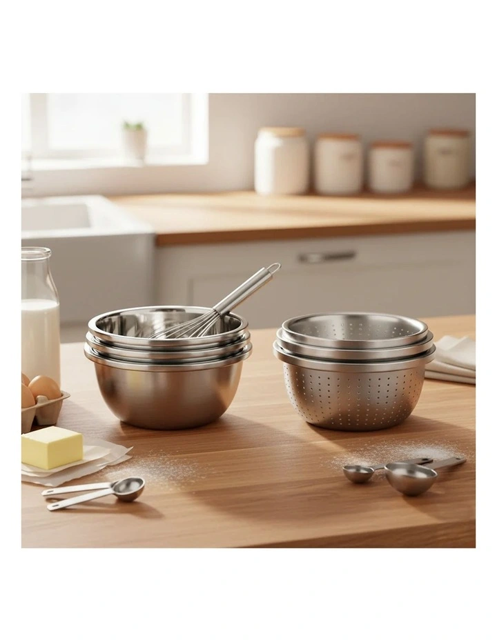 SOGA Stainless Steel Colander and Mixing Bowl Set image 6