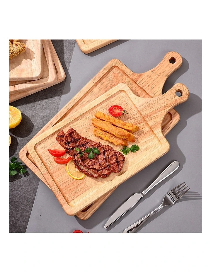 SOGA 2X 40cm Rectangular Oak Wood Serving Tray Charcuterie Board image 5