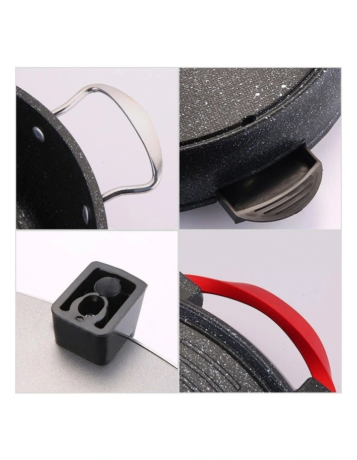 SOGA 2 Pack Round 2-in-1 Electric BBQ Grills with Removable Divided Hot Pots image 6
