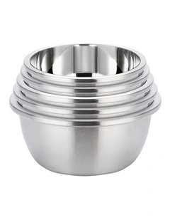 SOGA 5pc Stainless Steel Mixing Bowl Set Stackable Food Prep Basins