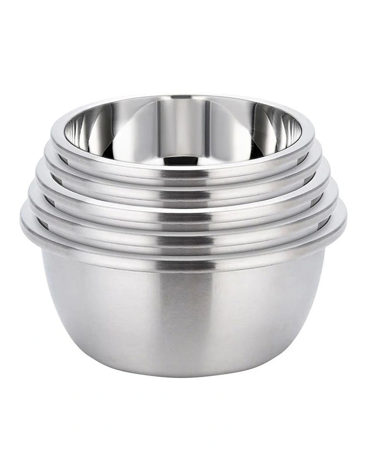 SOGA 5pc Stainless Steel Mixing Bowl Set Stackable Food Prep Basins image 1