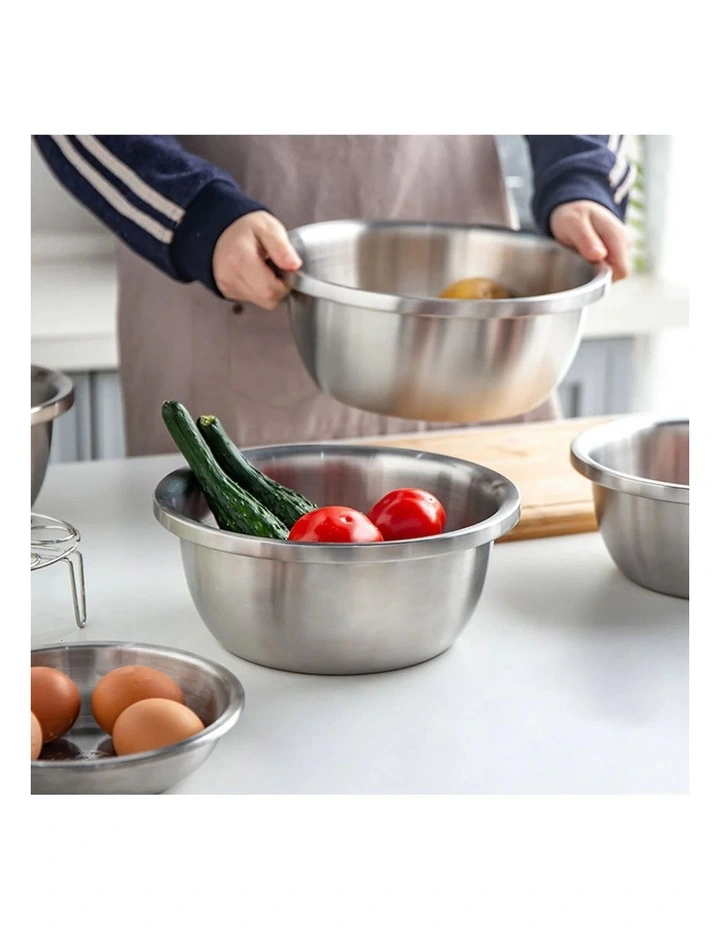SOGA 5pc Stainless Steel Mixing Bowl Set Stackable Food Prep Basins image 5