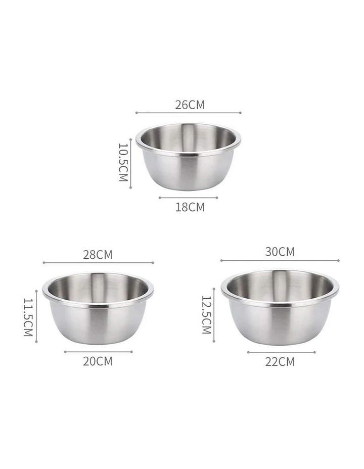 SOGA 5pc Stainless Steel Mixing Bowl Set Stackable Food Prep Basins image 6
