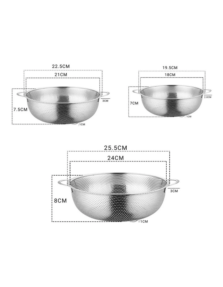 SOGA Stainless Steel Perforated Colander with Handles image 2