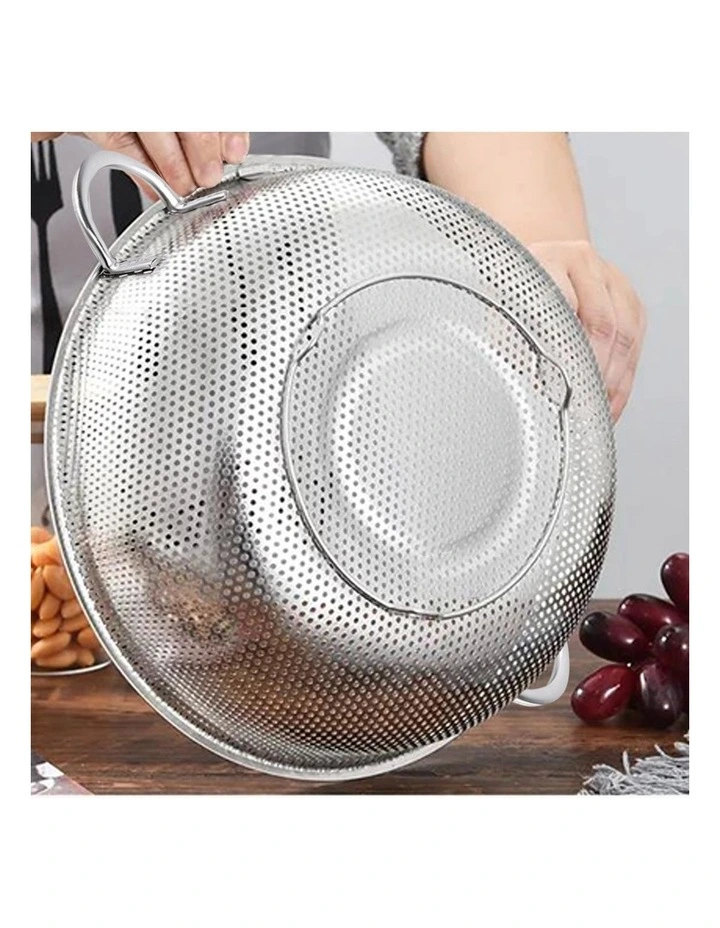 SOGA Stainless Steel Perforated Colander with Handles image 5