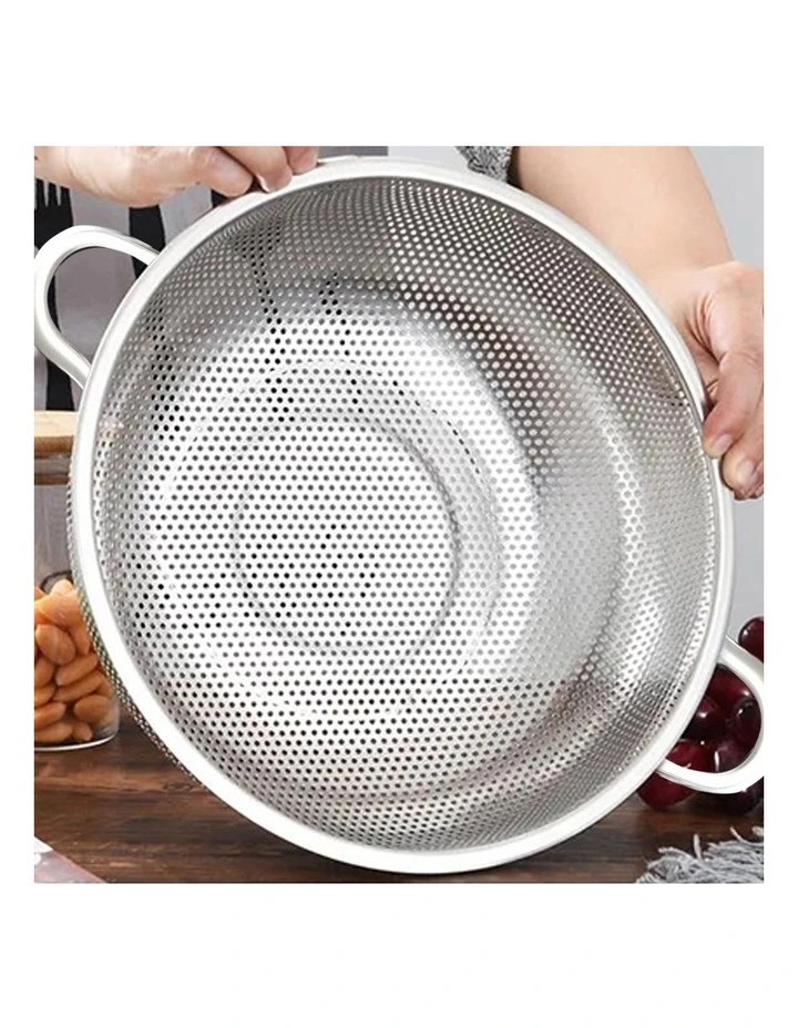 SOGA Stainless Steel Perforated Colander with Handles image 6