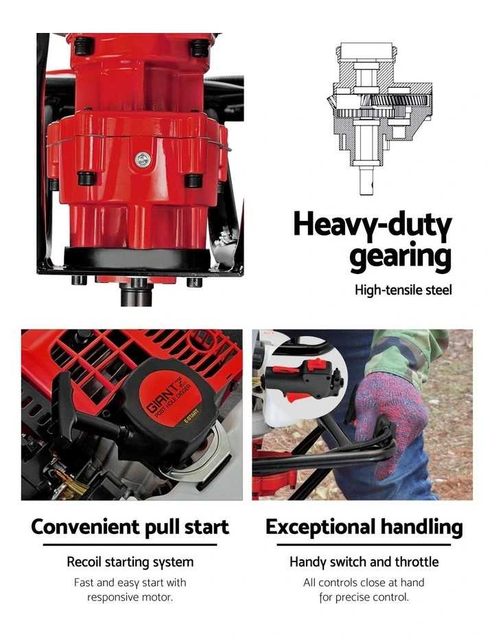 Giantz Post Hole Diggers Petrol Digger Extension Auger Bits image 6