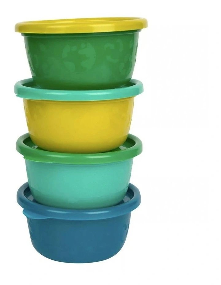 4pc Green Grown 8oz/236ml Toddler/Kids/Children's Eating Bowls 9m Assorted image 1