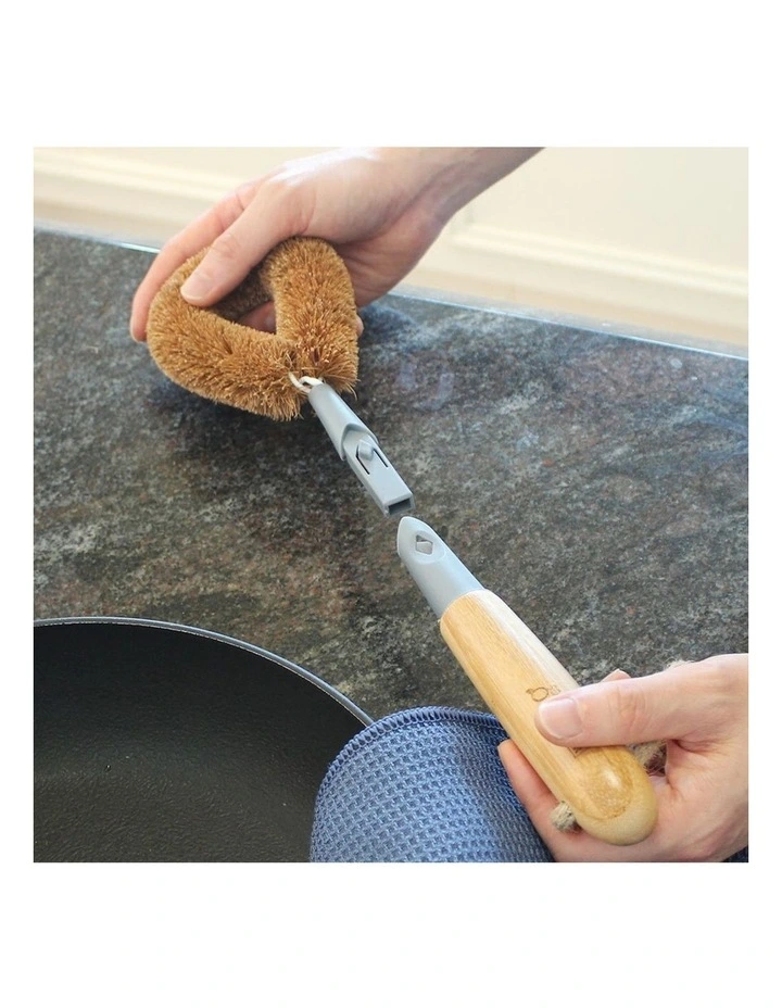 Eco Basics 20.5cm Coconut Dish/Pot Brush Refills Kitchen Cleaning Nylon Bristle image 3