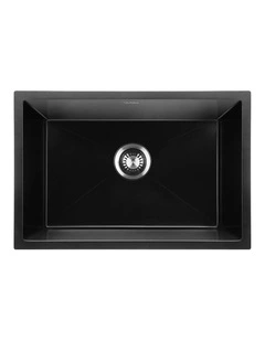 Welba Kitchen Sink 70x45cm Granite Stone Sink Laundry Basin Single Bowl Black