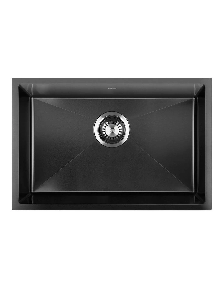 Welba Kitchen Sink Stainless Steel Basin Single Under/Top/Flush Mount 60X45CM image 1