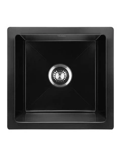 Welba Kitchen Sink 38x38cm Granite Stone Sink Laundry Basin Single Bowl Black