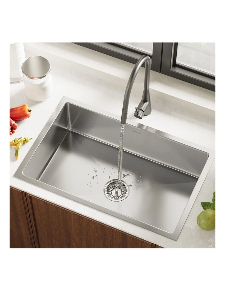Welba Kitchen Sink 70X45CM With Pull Out Mixer Tap Stainless Steel Single Bowl image 4