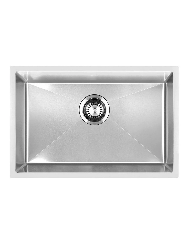 Welba Kitchen Sink 60X45CM Stainless Steel Single Bowl Basin With Waste Silver image 2