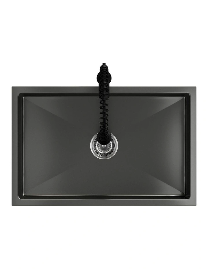 Welba Kitchen Sink 70X45CM With Pull Out Mixer Tap Stainless Steel Basin Black image 2