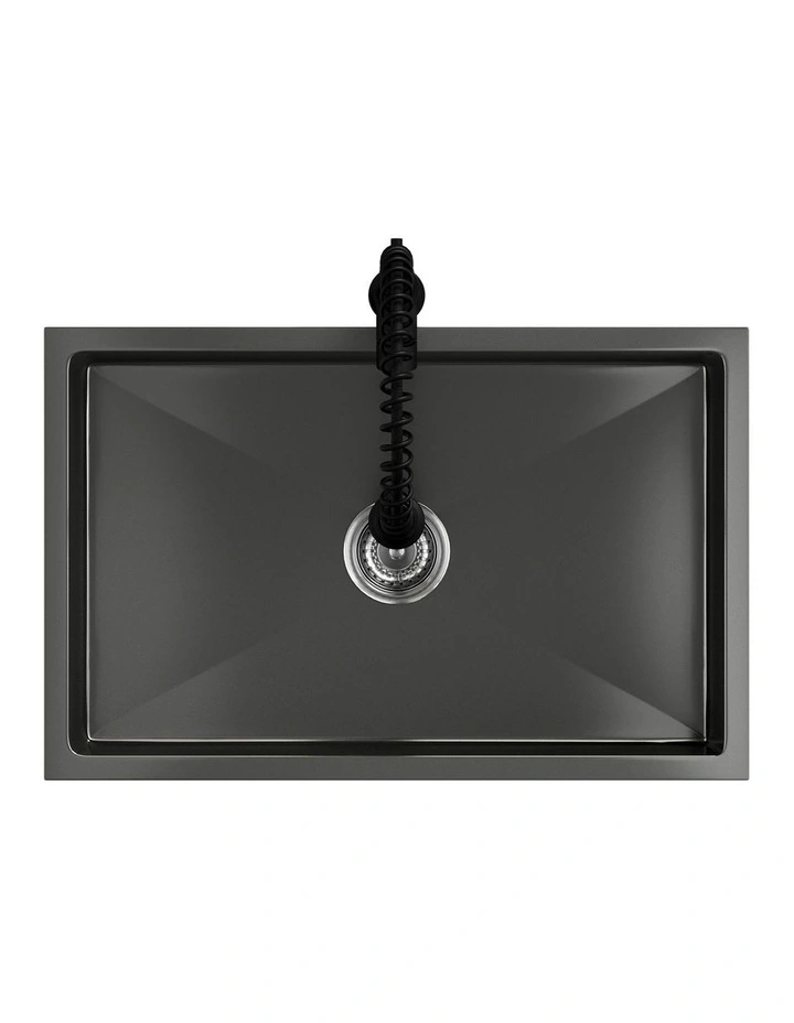 Welba Kitchen Sink 70X45CM With Pull Out Mixer Tap Stainless Steel Basin Black image 5