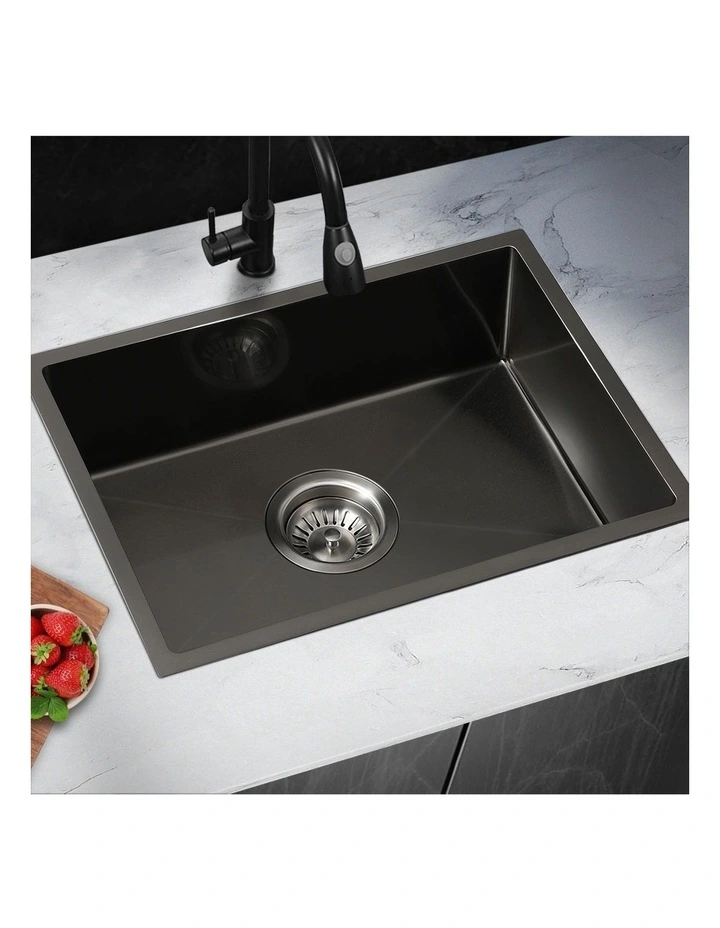 Welba Kitchen Sink Stainless Steel Basin Single Under/Top/Flush Mount 45X30CM image 4