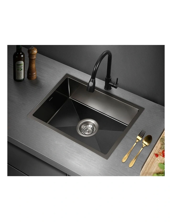 Welba Kitchen Sink Stainless Steel Basin Single Under/Top/Flush Mount 45X30CM image 5