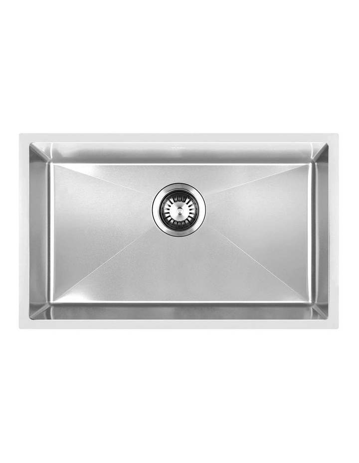 Welba Kitchen Sink 70X45CM Stainless Steel Single Bowl Basin With Waste Silver image 2